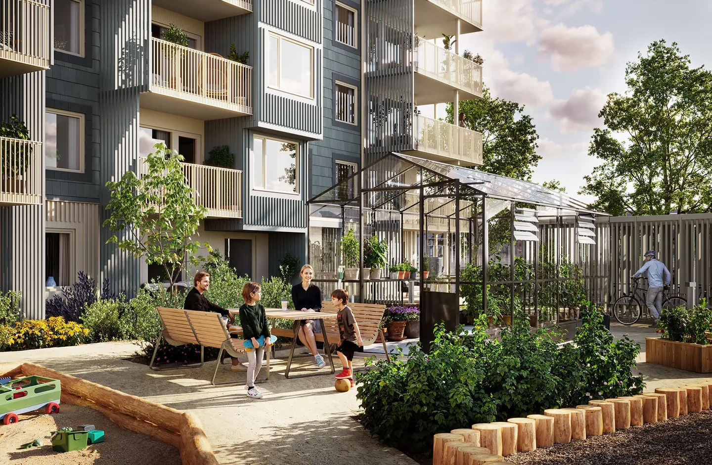 Cederhusets fasad mot gatan