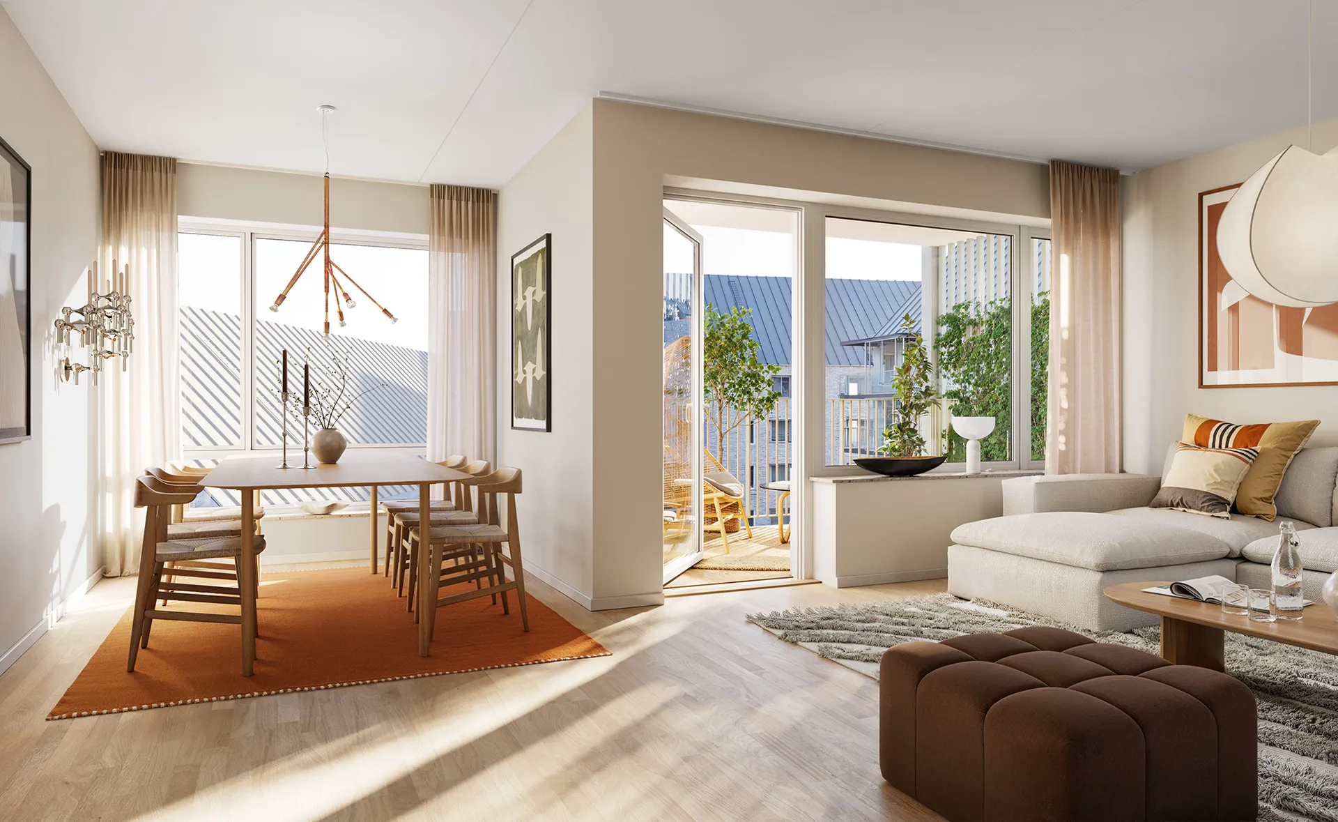 Cederhuset vardagsrum med burspråk