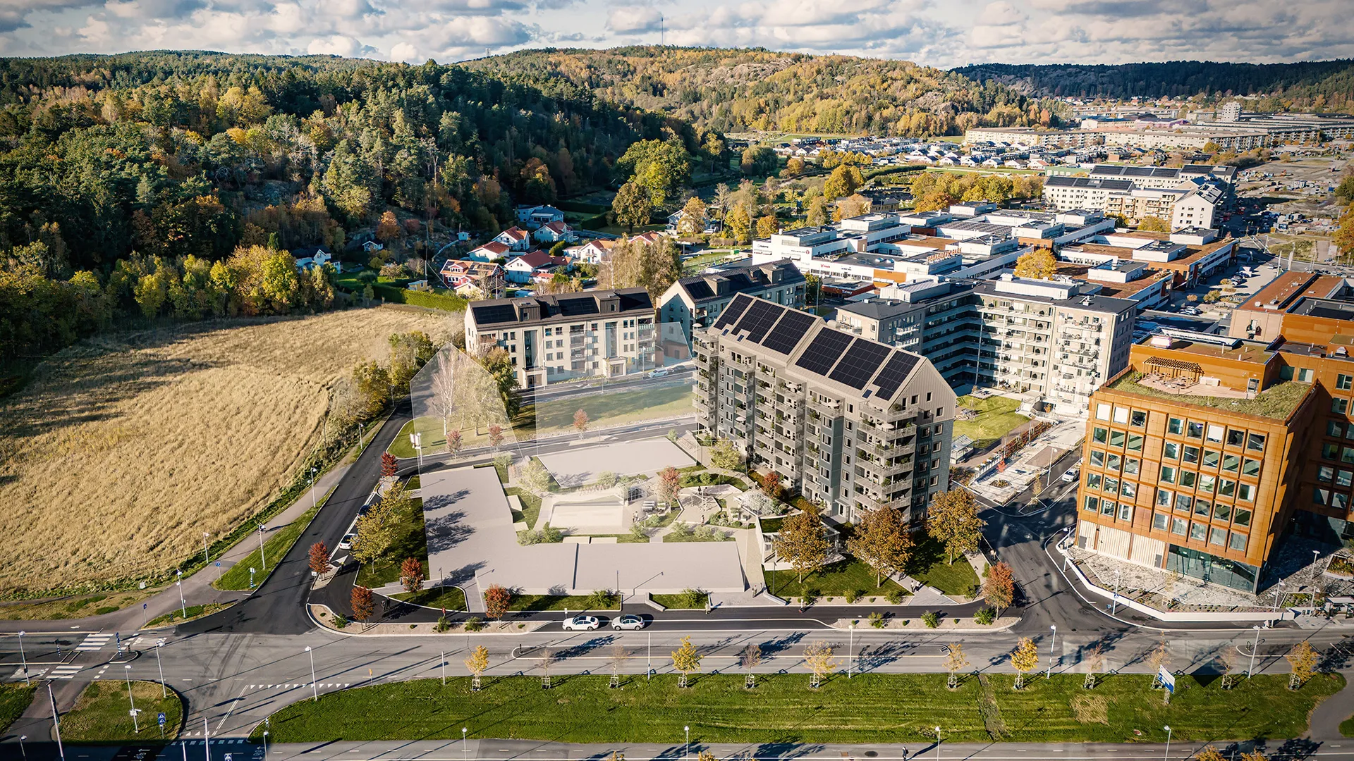 Cederhuset drönarbild