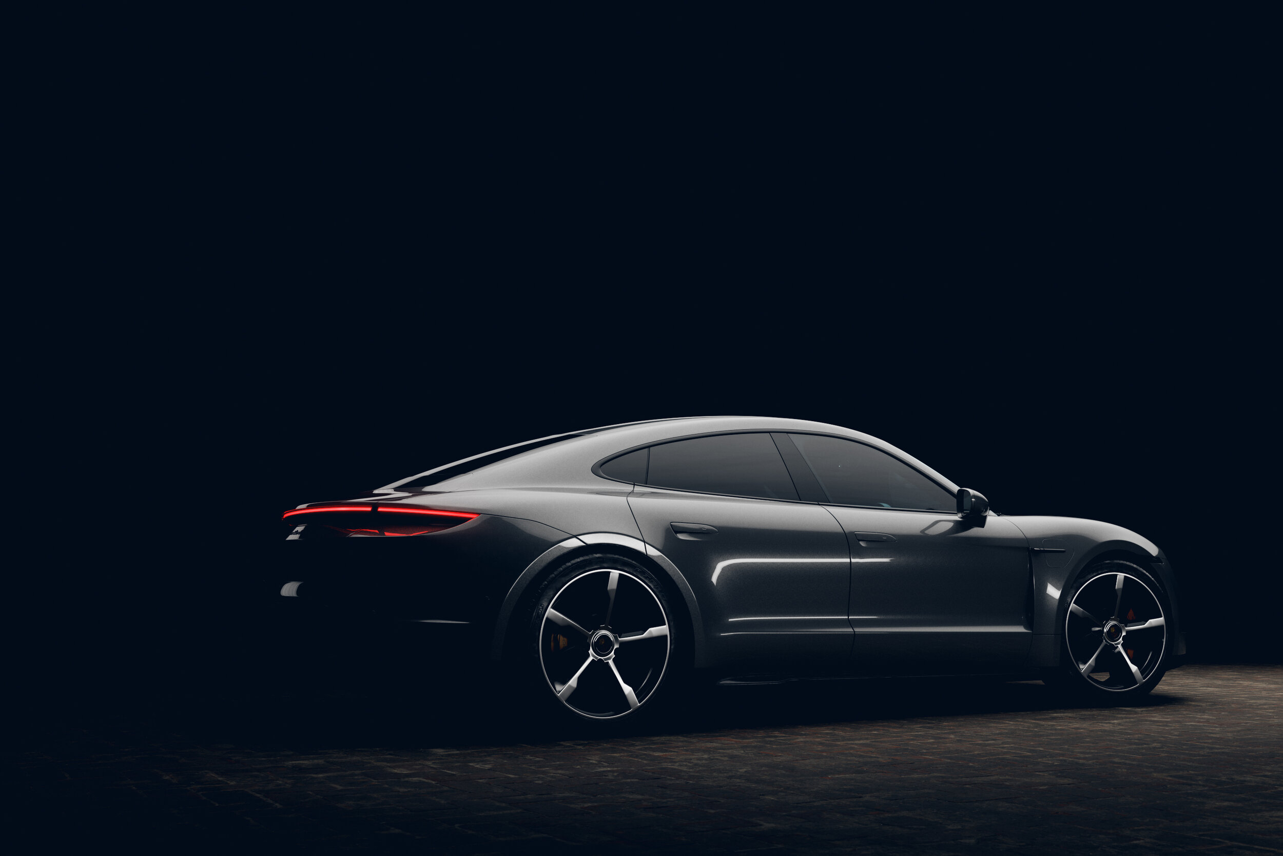 3D-rendering av bil i studio