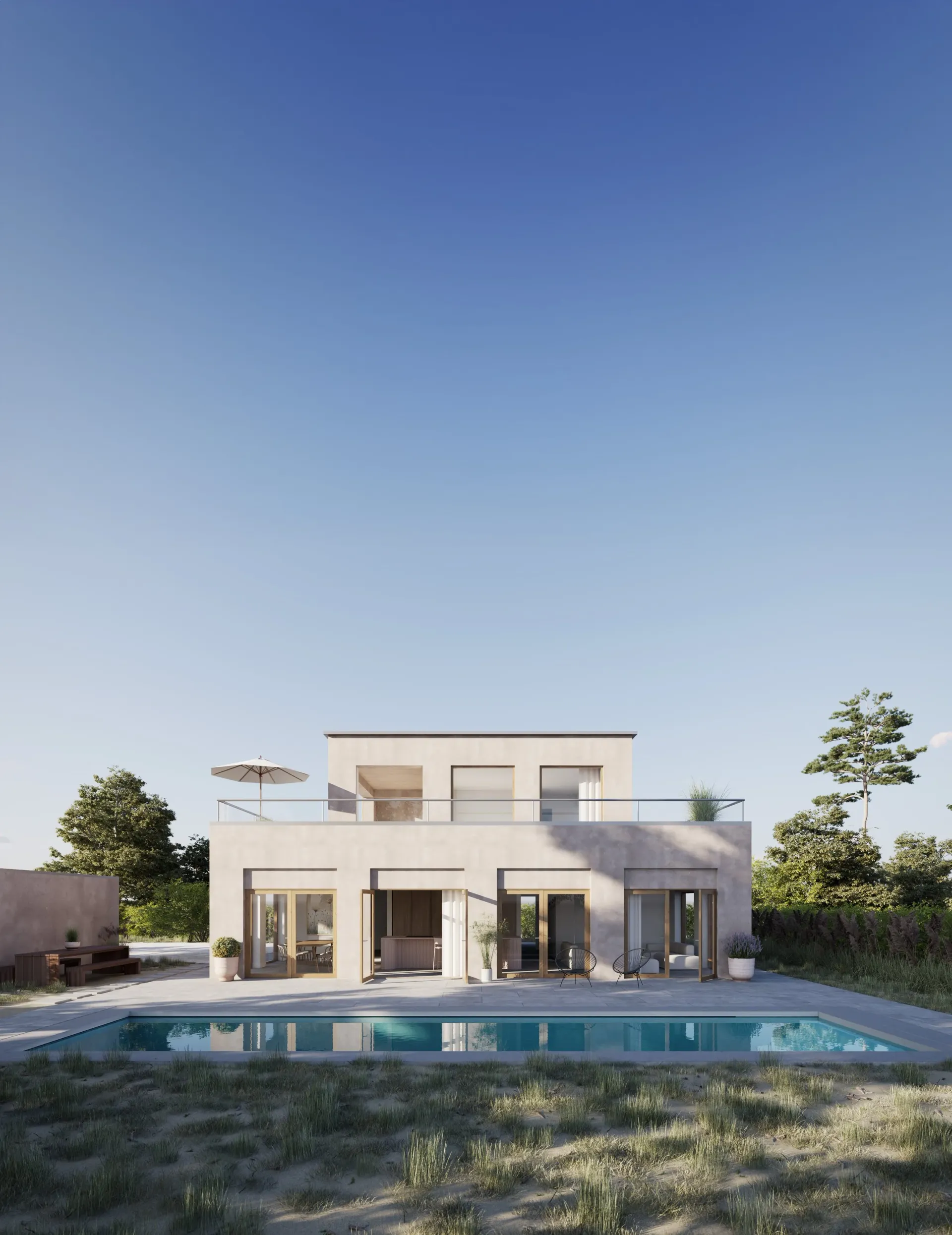 Villa Skanör exteriör kvällsljus